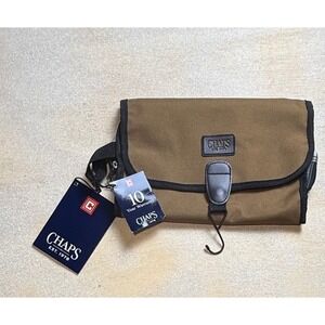 Chaps Voyager Collection Roll-Up Hanging Toiletry Kit Tan Travel Bag NWT-2369